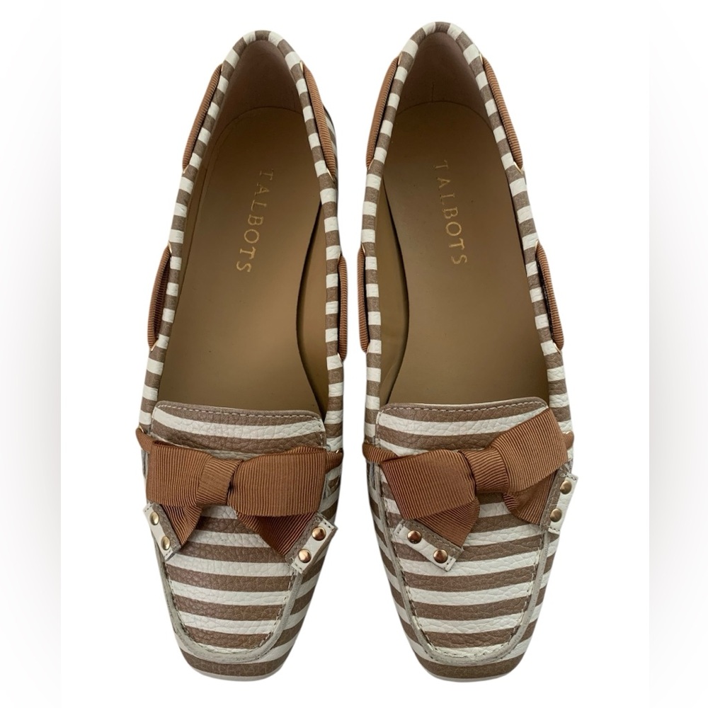Talbots Flats - Leather - Tan and Cream Striped